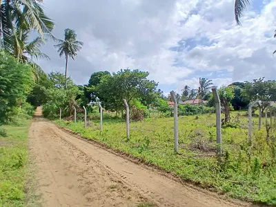 Murram access road beside the half-acre plot in Madzayo, Mtwapa