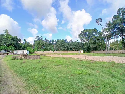 Open plots at Ndonya Palm Residence, Mtwapa, with the boundary wall in the distance